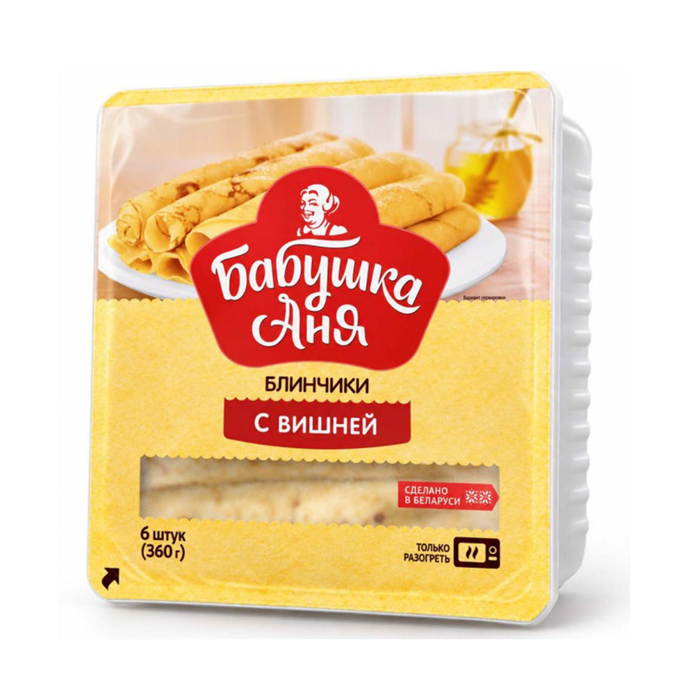 Pancakes with cherry filling (frozen) "Babushka Anya" (6 pcs.) 360g.