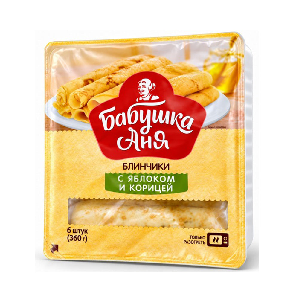 Pancakes with apple and cinnamon (frozen) "Babushka Anya" (6 pcs.) 360g.