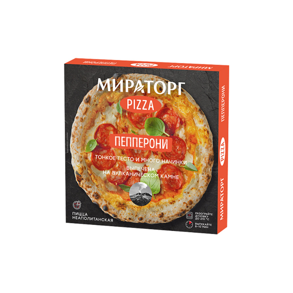 Pepperoni pizza with thin crust. Miratorg 350 g