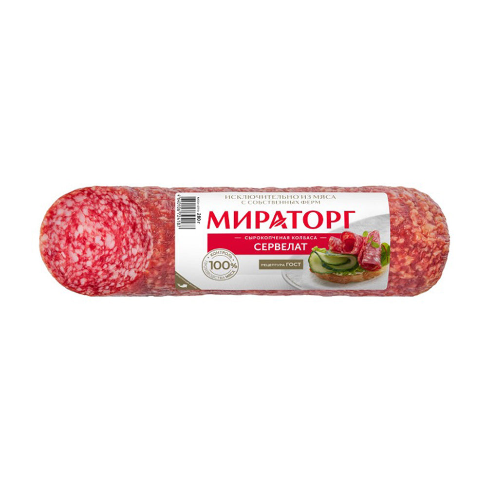 Колбаса сырокопченая "Сервелат полусухой" ГОСТ Мираторг 280г.