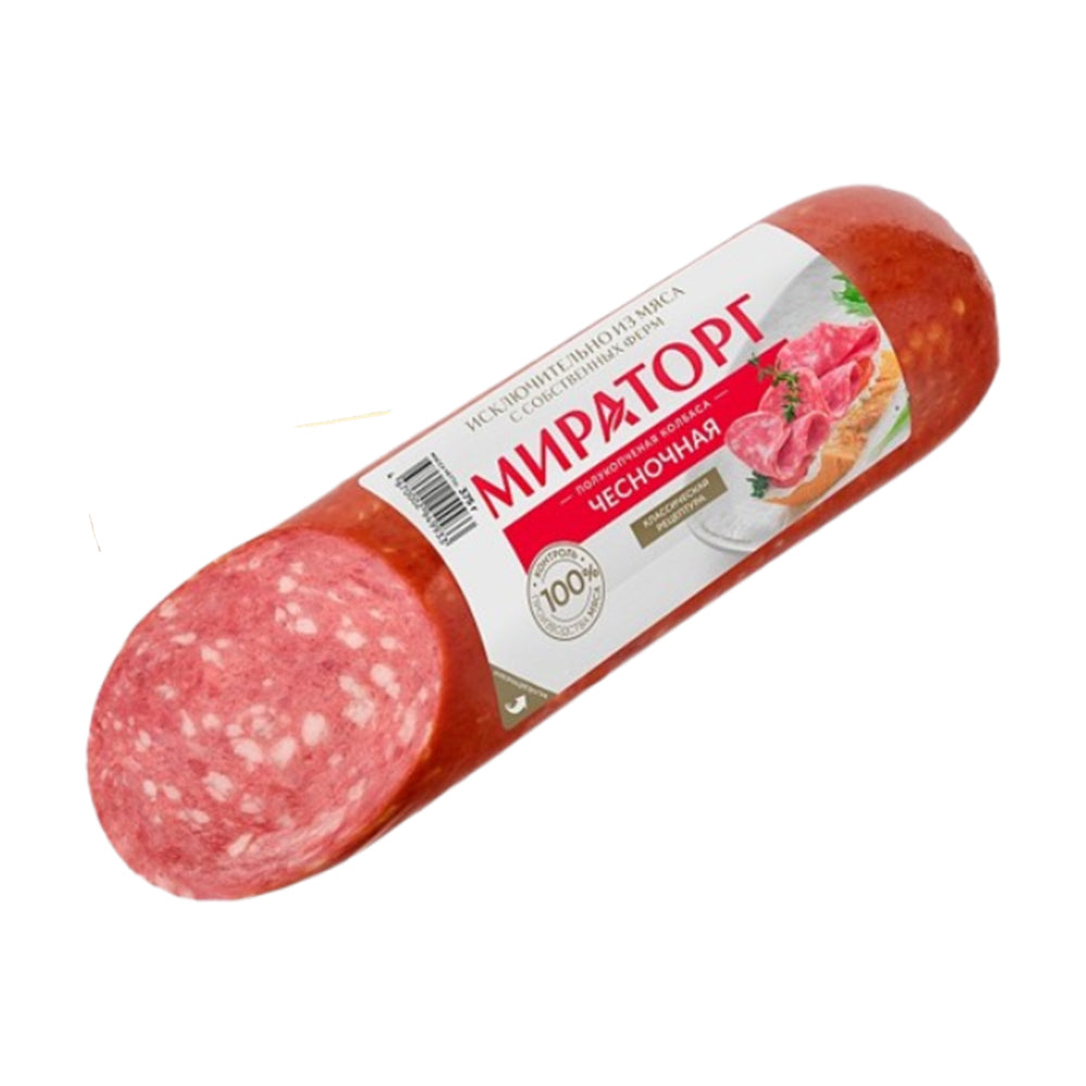 Колбаса полукопченая "Чесночная" Мираторг 300г.