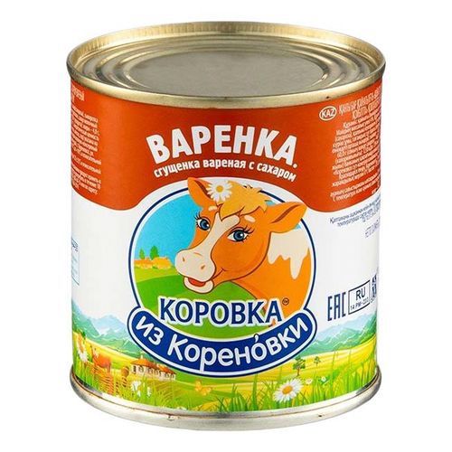 картинка Молоко сгущенное вареное, Премиум 8,5% жирности ГОСТ "Коровка из Кореновки" 360г – Prostor.ae
