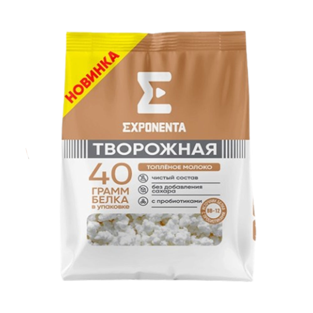 Продукт творожный обезжиренный высокобелковый с бифидобактериями ВВ-12 "Exponenta творожная" со вкусом топленое молоко без сахара Exponenta (Беларусь) 250г.