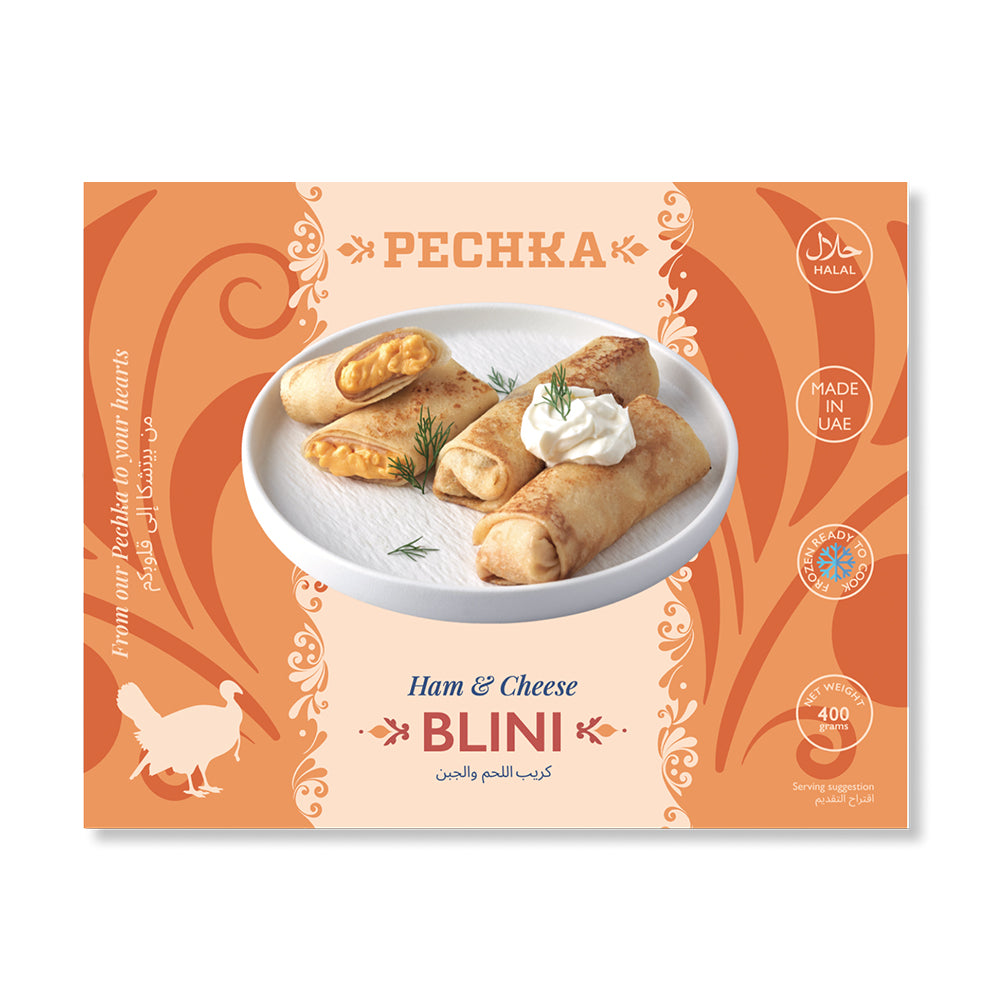 Блины с ветчиной и сыром (замороженные) Халяль Pechka 400г.