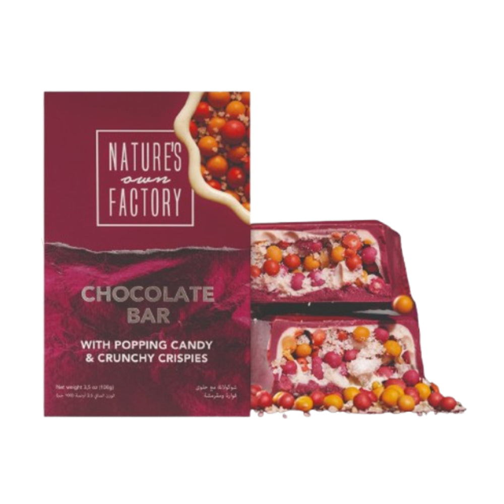 Nature's own Factory Chocolate with Popping Candy and Crispy Rice Balls (UAE) 100g.