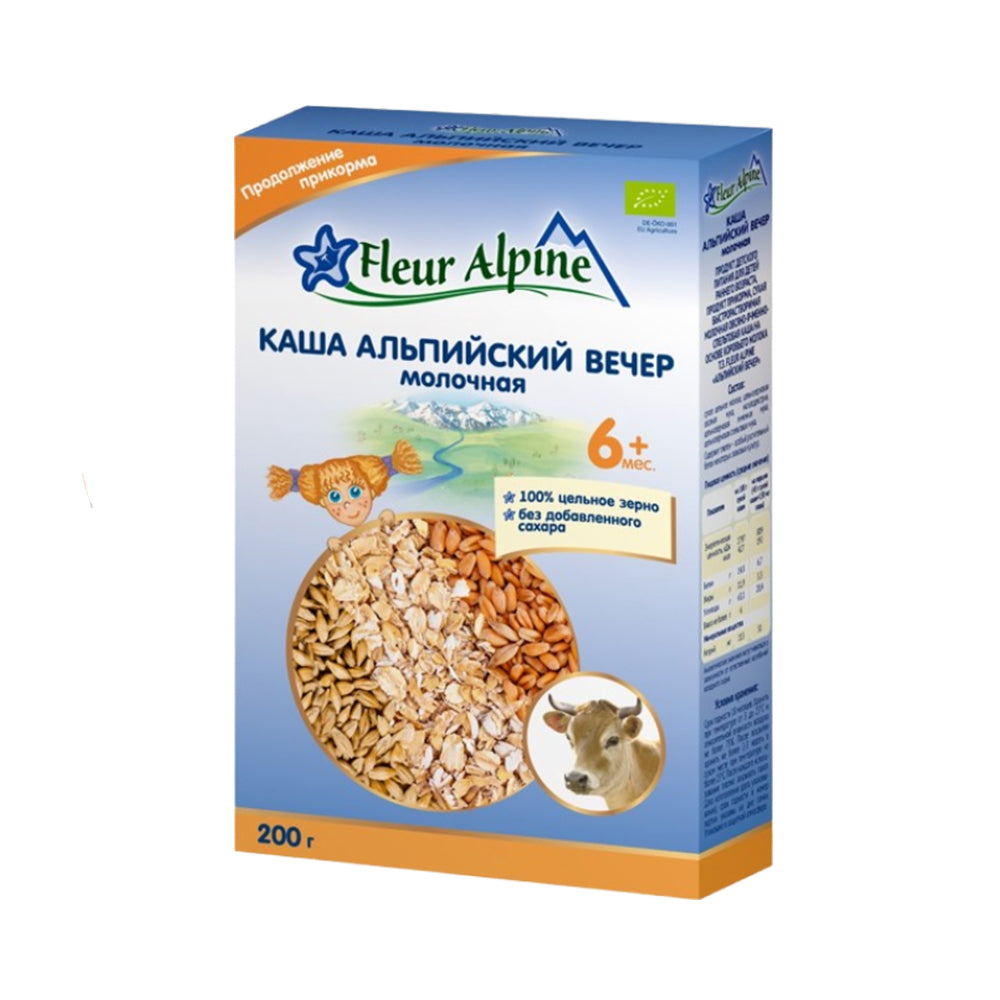Каша молочная "Альпийский вечер" с 6 месяцев Fleur Alpine 200г.