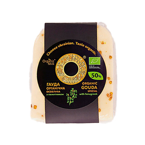 картинка Сыр органический "Гауда" с пажитником 50%. Organic Milk 200г – Prostor.ae