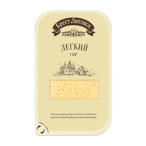 картинка Сыр полутвердый "Легкий" фасованный (слайсер) 35% жирности. Брест-Литовск 150г – Prostor.ae