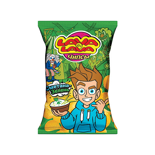 картинка Чипсы картофельные со вкусом сметана-зелень. Lava Lava 50г – Prostor.ae