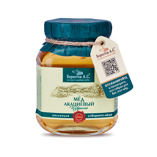 картинка Мёд натуральный цветочный полифлорный (Акациевый. Избранное) "Берестов А.С." 500г – Prostor.ae