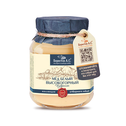 картинка Мёд натуральный цветочный полифлорный (Белый Высокогорный. Избранное) Алтайцвет "Берестов А.С." 500г – Prostor.ae
