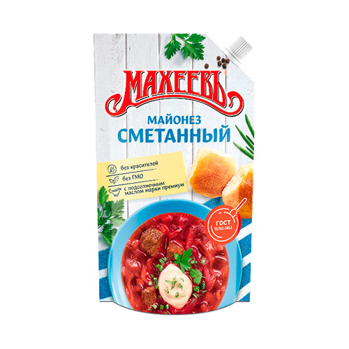 картинка Майонез "Сметанный" 50,5%. Махеевъ 380г – Prostor.ae