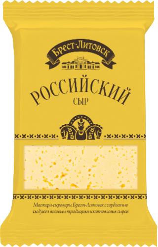 картинка Сыр полутвердый "Российский" фасованный 50% жирности. Брест-Литовск 200г – Prostor.ae