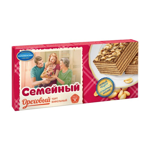 картинка Торт вафельный "Семейный Ореховый". Коломенский 230г – Prostor.ae
