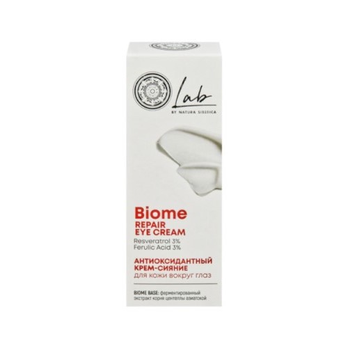 картинка Антиоксидантный крем-сияние для кожи вокруг глаз "Biome repair eye cream". Biome base: ферментированный экстракт корня центеллы азиатской. Lab by Natura Siberica 10мл – Prostor.ae