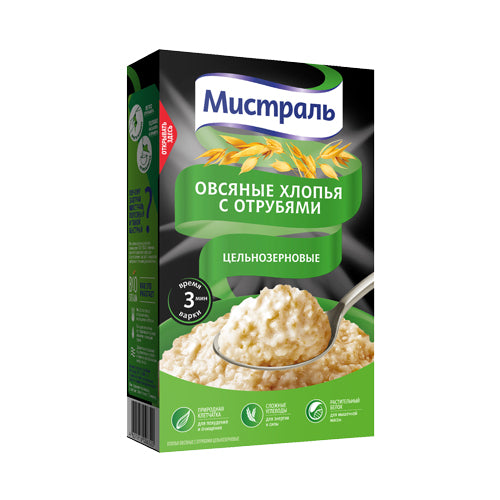 картинка Хлопья Овсяные с отрубями. Мистраль 400г – Prostor.ae
