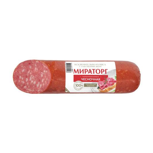 Sausage semi-smoked Garlic Chilled. "Miratorg" 300 g