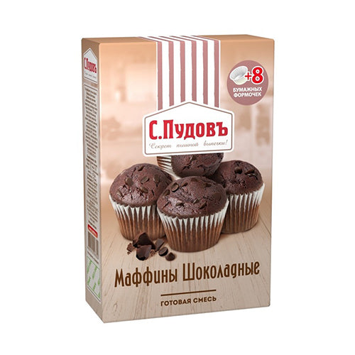 картинка Готовая смесь для выпечки "Маффины шоколадные". С.Пудовъ 230г – Prostor.ae
