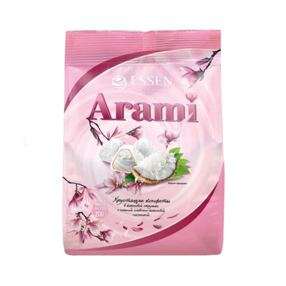 Конфеты "Arami" в кокосовой стружке с сливочно-кокосовой начинкой Эссен 200г.