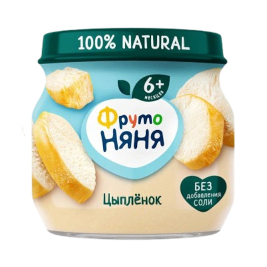 Пюре мясное из цыпленка (без соли) с 6 месяцев ФрутоНяня 80г.