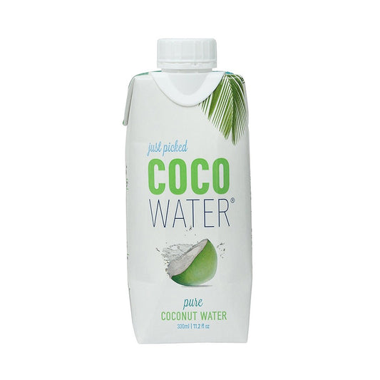 Natural coconut water drink. Just picked, 330 ml.