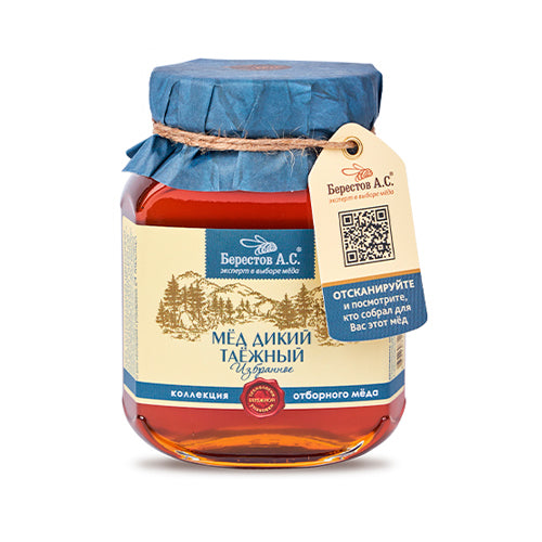 картинка Мёд натуральный цветочный полифлорный (Дикий Таежный. Избранное) &quot;Берестов А.С.&quot; 500г – Prostor.ae