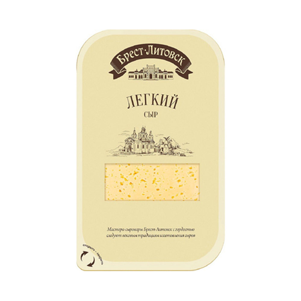 Сыр полутвердый "Легкий" фасованный (слайсер) 35% жирности. Брест-Литовск 130 г