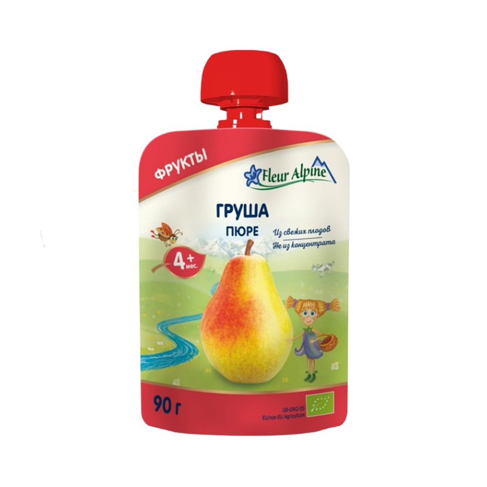 Пюре груша с 4 месяцев (без сахара, консервантов) Fleur Alpine 90г.
