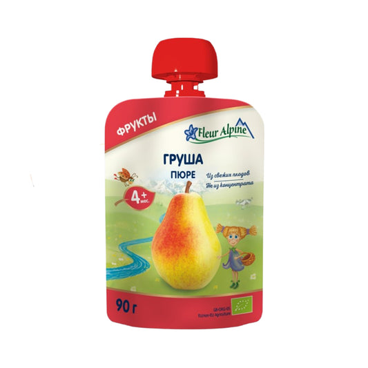 Пюре грушевое с 4 месяцев (без сахара, консервантов) Fleur Alpine 90г.