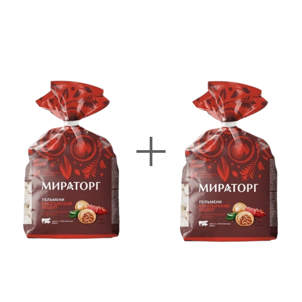Pork and Beef Dumplings with Aromatic Broth "Bogatyr Recipe" Miratorg 2 pcs. x 700g.