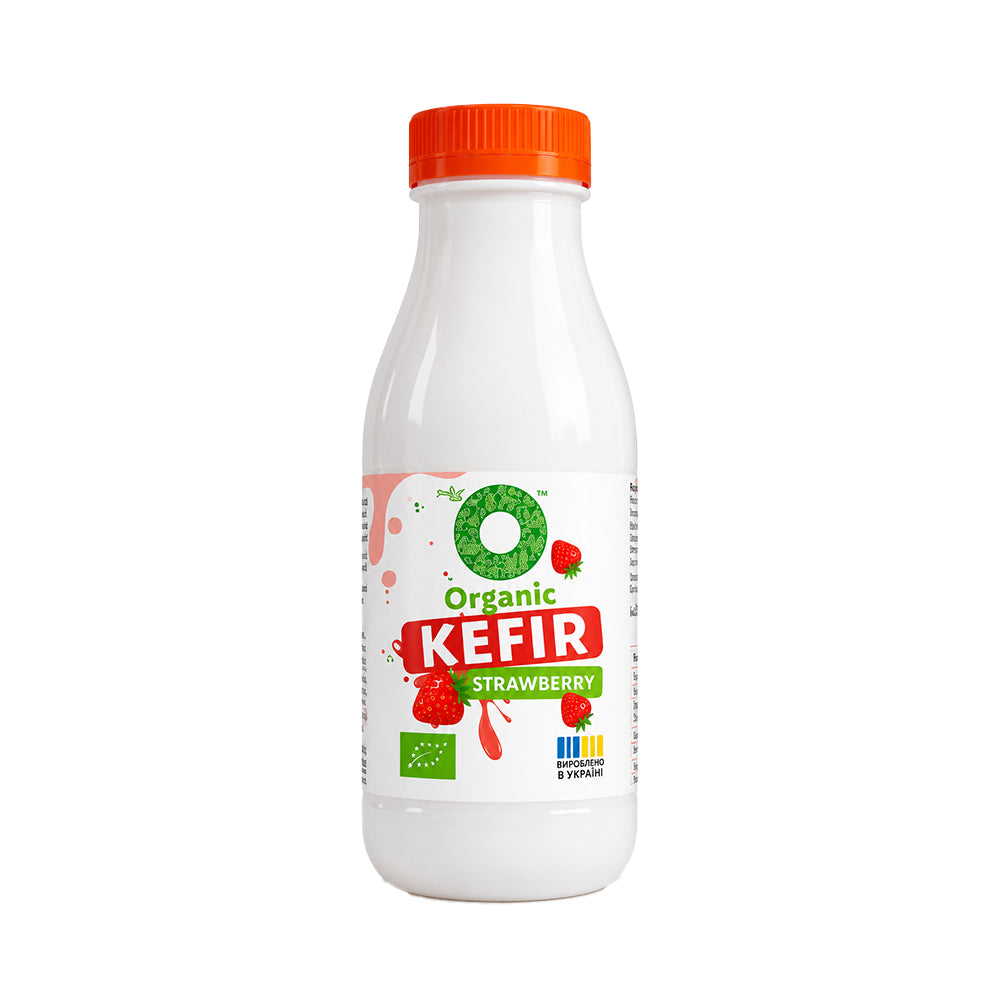 Кефир органический со вкусом клубники 2,5% Organic Milk 280г.