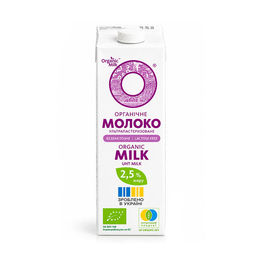 Milk organic lactose-free ultra-pasteurized 2.5% Organic Milk 950g.