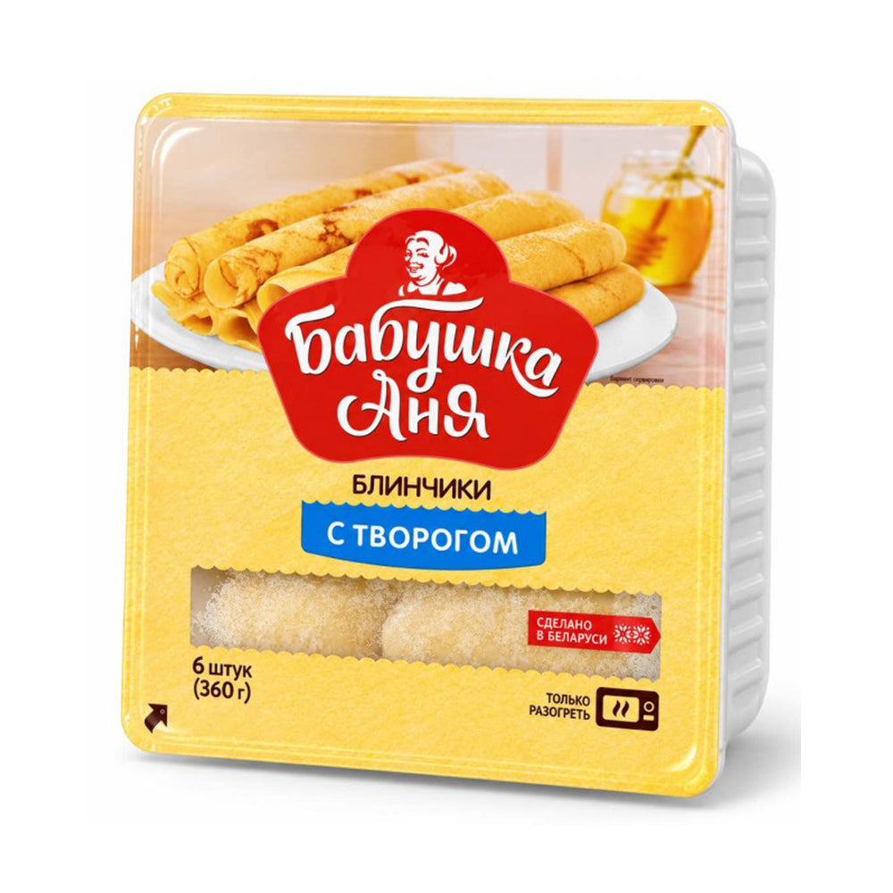 Pancakes with cottage cheese (frozen) "Babushka Anya" (6 pcs.) 360g.