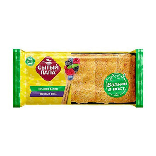 Блины постные ягодный микс быстрозамороженные. Сытый папа 350 г