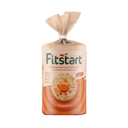 картинка Хлебцы рисовые "Карамель" с пророщенными зернами. Fitstart 100г – Prostor.ae