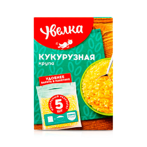 картинка Крупа кукурузная в пакетиках для варки. Увелка 400г – Prostor.ae