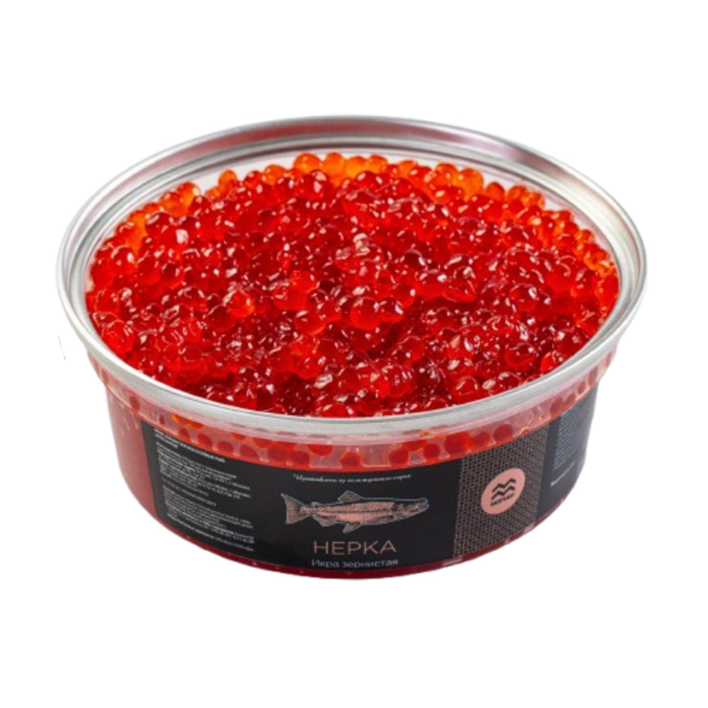 Red sockeye salmon caviar granular Momer 200g.