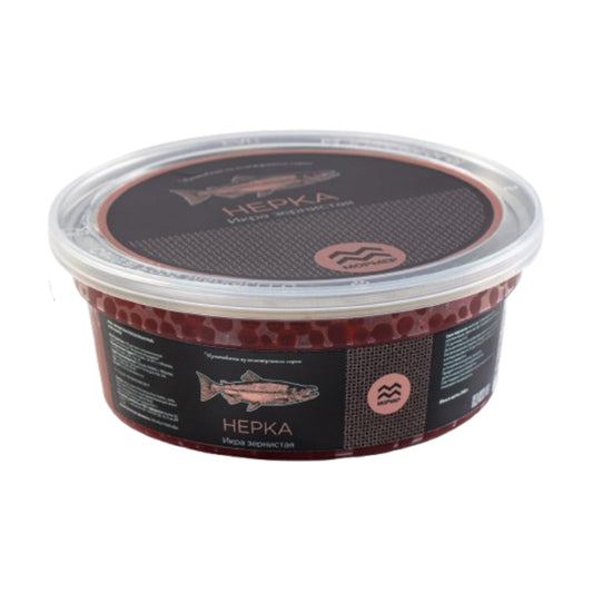 Red sockeye salmon caviar granular Momer 200g.
