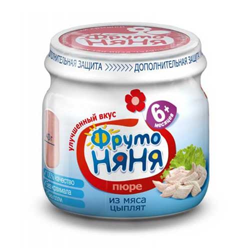 картинка Пюре мясное из цыпленка с 6 месяцев ФрутоНяня 80г – Prostor.ae