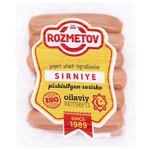 картинка Сосиски "Сырные" Халяль "Rozmetov" (Узбекистан) 400г – Prostor.ae