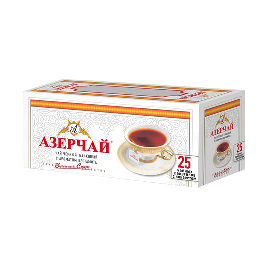 Чай черный с ароматом бергамота Высший сорт Азерчай (Азербайджан) (25пак. по 2г) 50г.