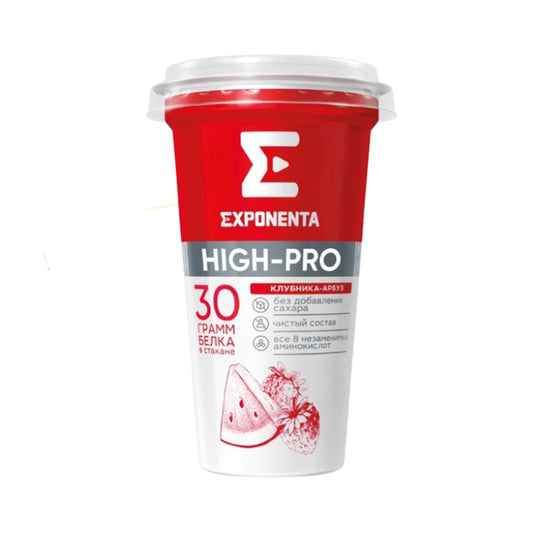 Напиток кисломолочный обезжиренный высокобелковый "Exponenta HIGH-PRO" со вкусом клубника-арбуз без сахара Exponenta (Беларусь) 250г.