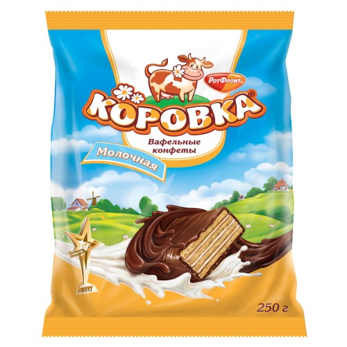 картинка Конфеты вафельные "Коровка Молочная" Рот-Фронт 250г – Prostor.ae