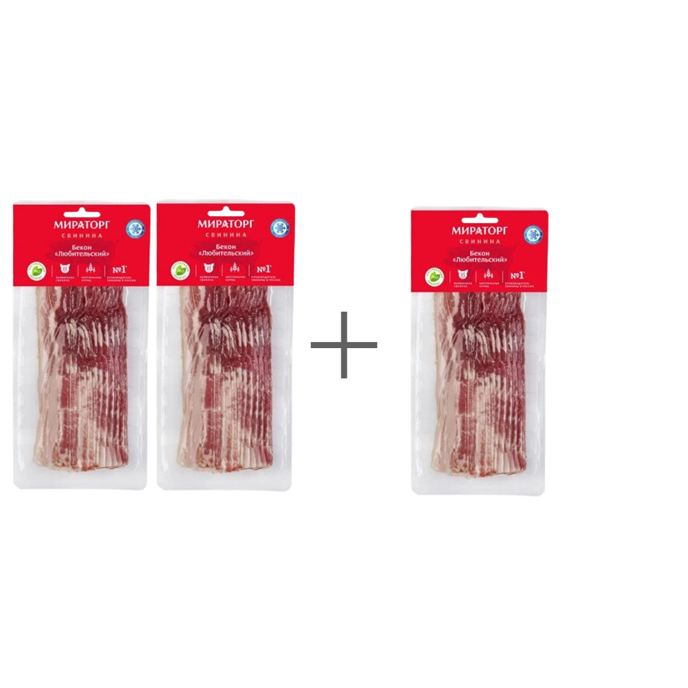  Amateur Pork Bacon (frozen) Miratorg 3pcs. x 260g.