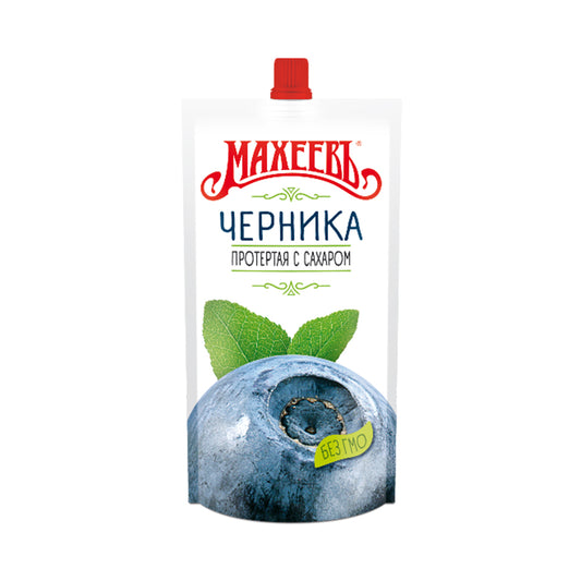 Ягоды "Черника протертая с сахаром". Махеевъ 300 г