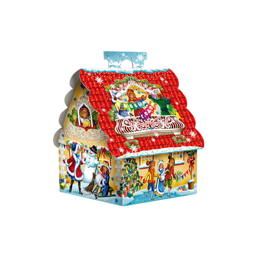 Новогодний подарок домик "Новогоднее веселье" 800 г