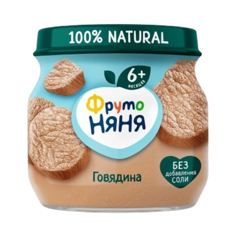 Пюре мясное из говядины (без соли, консервантов и красителей) с 6 месяцев ФрутоНяня 80г.