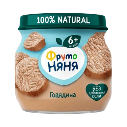 Пюре мясное из говядины (без соли, консервантов и красителей) с 6 месяцев ФрутоНяня 80г.