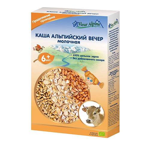 картинка Каша "альпийский вечер" молочная с 6 месяцев "Fleur Alpine" 200г – Prostor.ae
