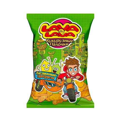 картинка Палочки кукурузные со вкусом апельсин-цитрусы. Lava Lava 50г – Prostor.ae